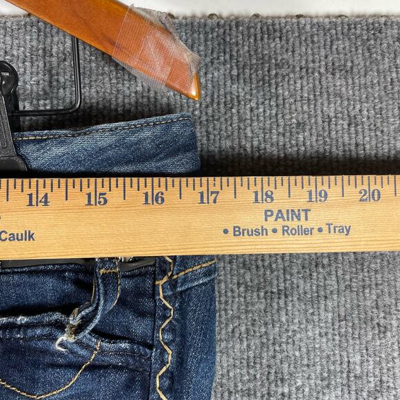 ReRock  for Express Boot Jeans Women's 8 Dark Wash Flap Pocket Distressed - Picture 2 of 13